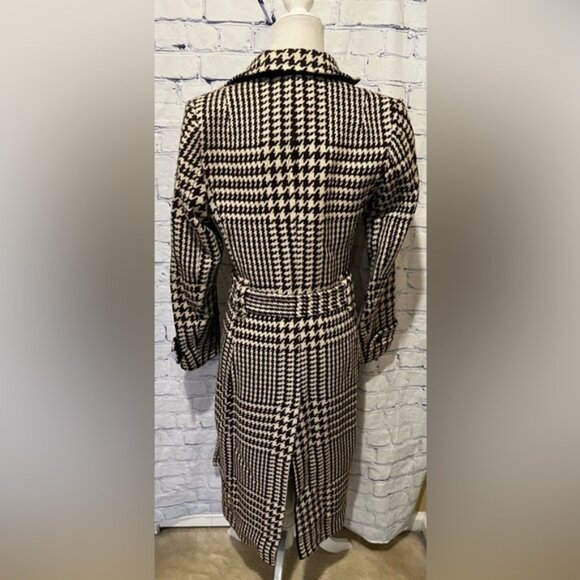 J.Crew Houndstooth Wool Blend Trench Coat Size 6 - $150 - Picture 6 of 9